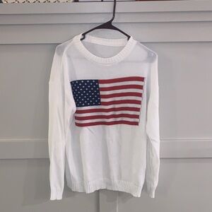 White Sweater with American Flag Design
